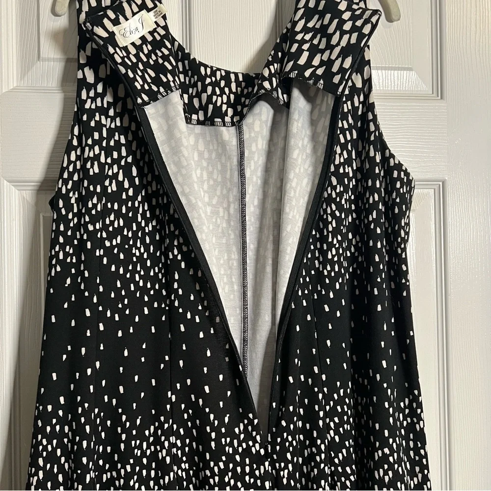 Eliza J 'Degrade' Gradient Print Fit & Flare Dress black white Size 22W